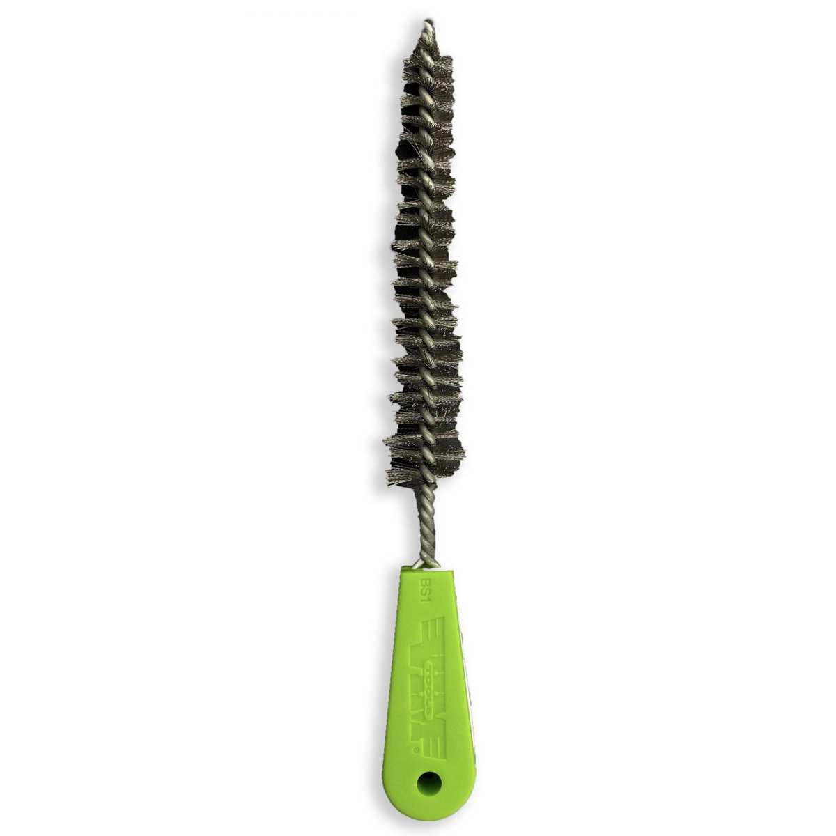 Vim Tools - Green Battery Service Brush, Tapered Stainless Bristles 10" Long