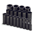 SK Tools USA - 19 Piece 1/2" Drive 6 Point Fractional Deep Impact Socket Set - Ridge Toolbox