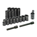 SK Tools USA - 17 Piece 1/2" Drive 6 Pt SAE Std and Deep Impact Socket Set - Ridge Toolbox