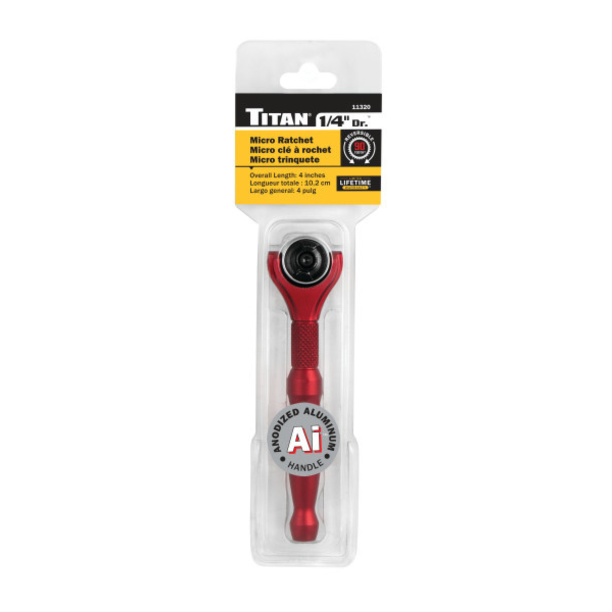 1/4 in. Drive Aluminum Swivel Head Micro Ratchet (11320) - Ridge Toolbox
