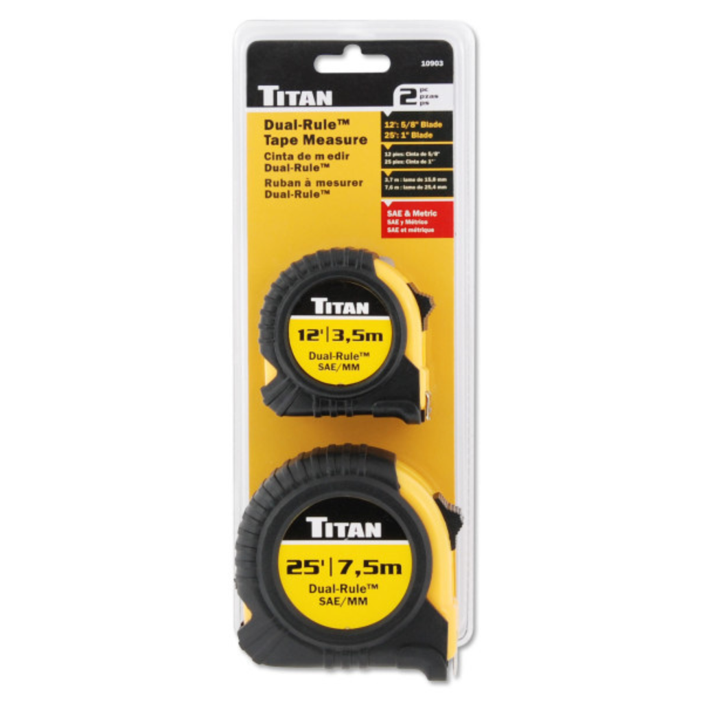 2 pc. Combo Dual Rule Tape Measure Set (10903) - Ridge Toolbox