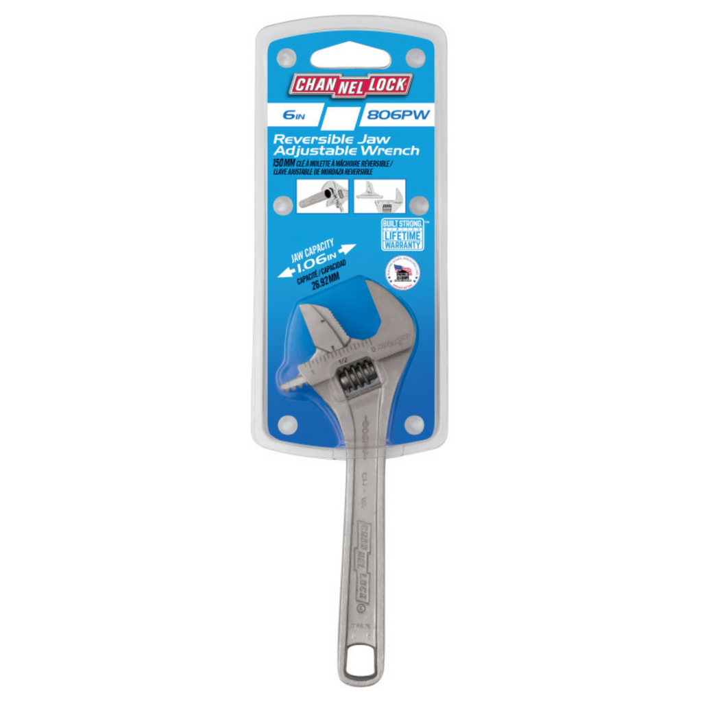 Channellock 6-Inch Reversible Jaw Adjustable Wrench - Ridge Toolbox