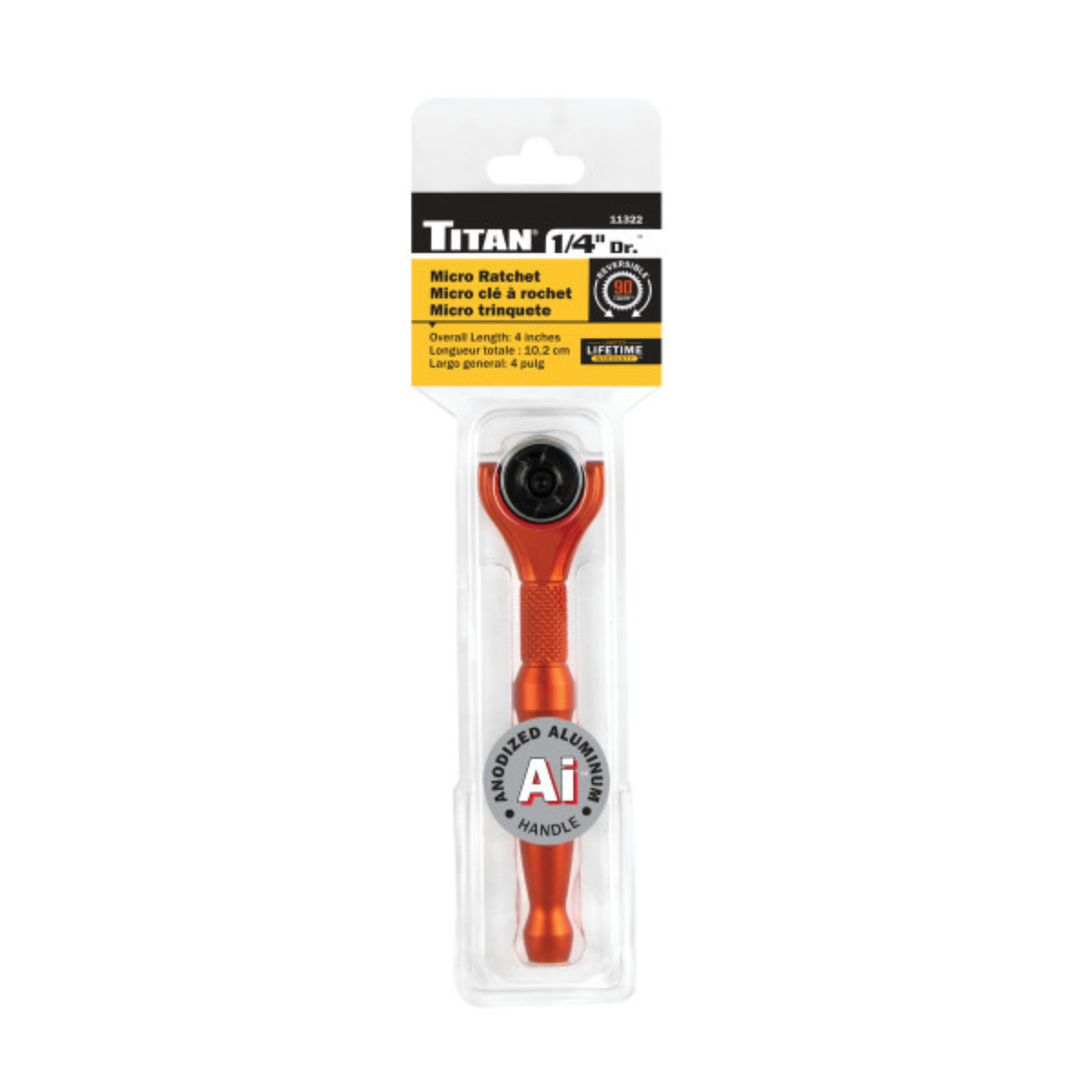 1/4 in. Drive Aluminum Swivel Head Micro Ratchet (11322) - Ridge Toolbox