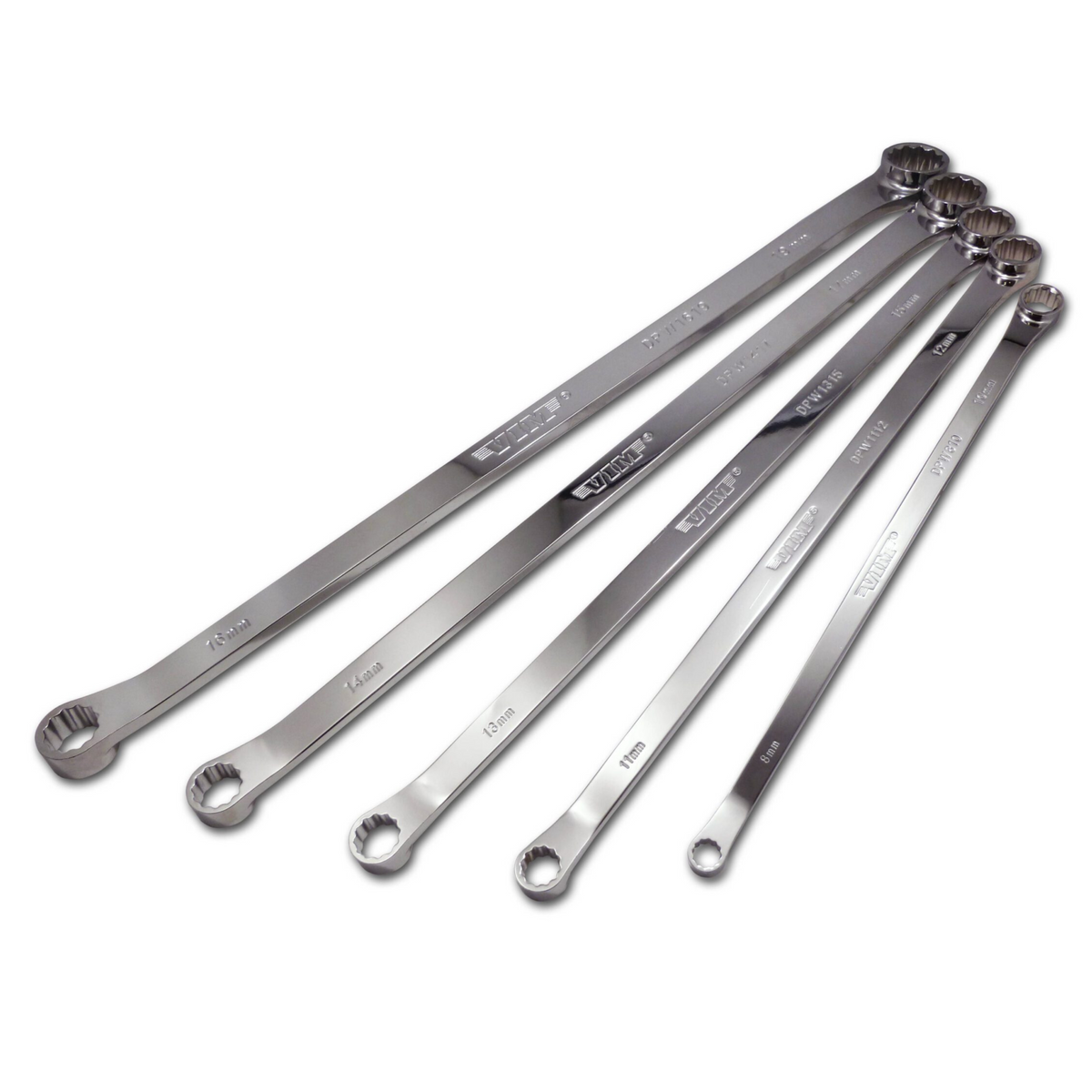 Vim Tools - Drain Plug Wrench Set, Extra Long, Offset Box Heads (8Mm - 19Mm)