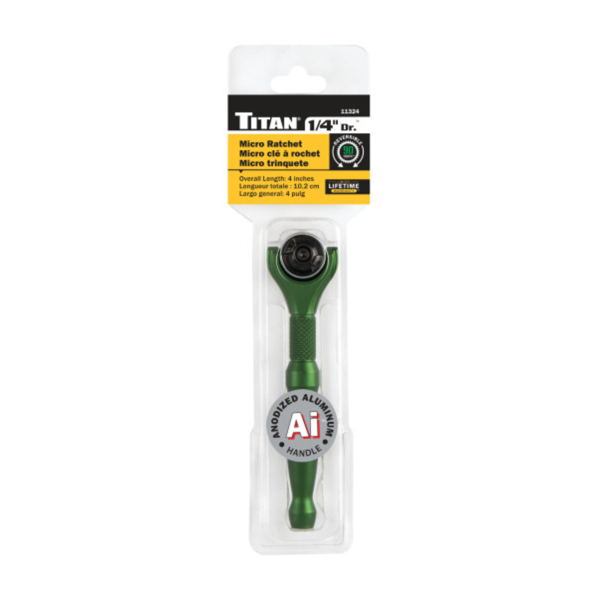 1/4 in. Drive Aluminum Swivel Head Micro Ratchet (11324) - Ridge Toolbox