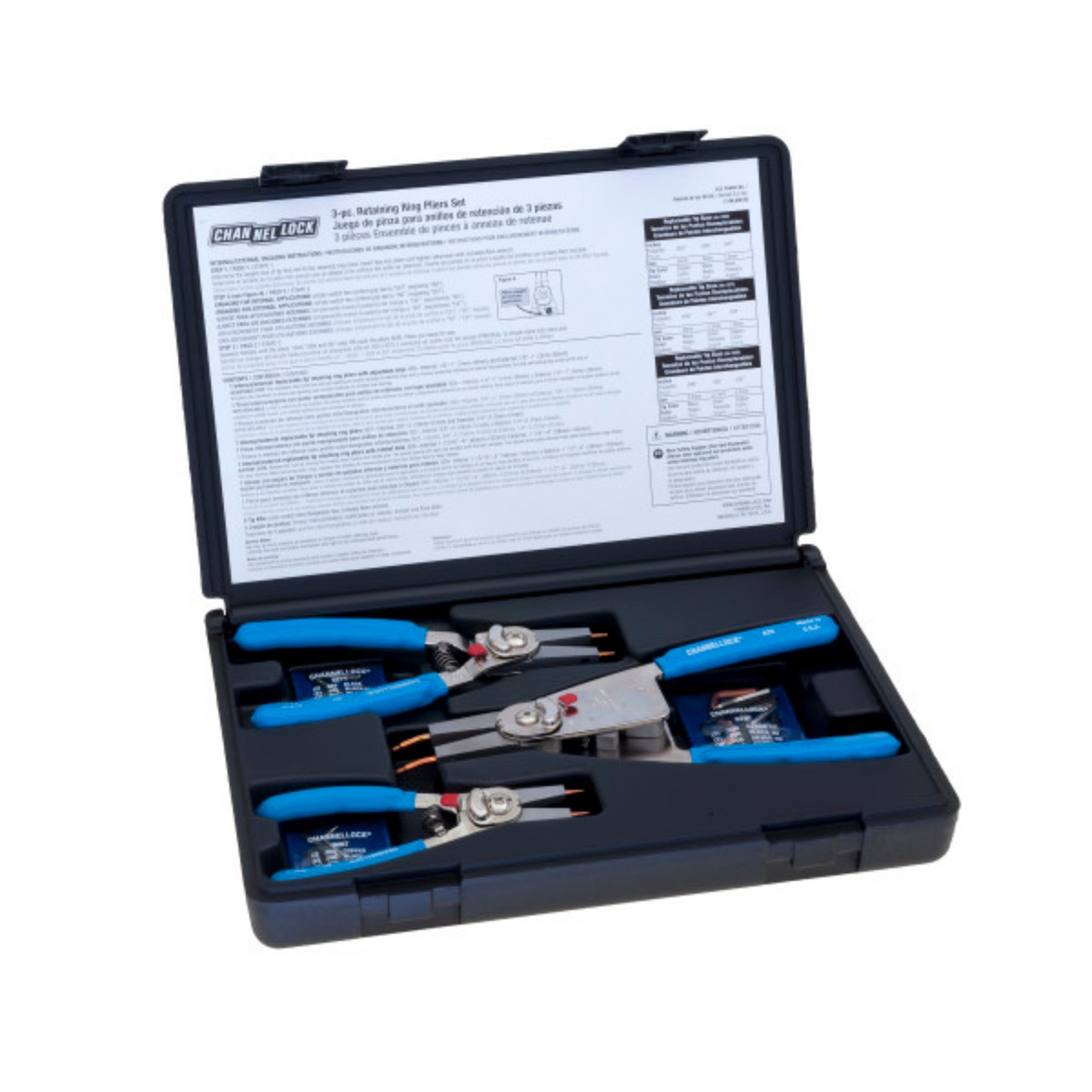 Channellock 3pc Convertible Retaining Ring Pliers Set - Ridge Toolbox