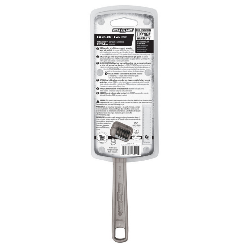 Channellock 6-Inch Adjustable Wrench - Ridge Toolbox