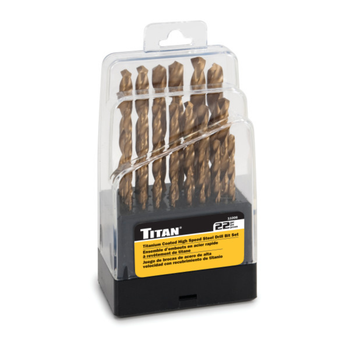 22 pc. Titanium Coated Drill Bit Set (11006) - Ridge Toolbox