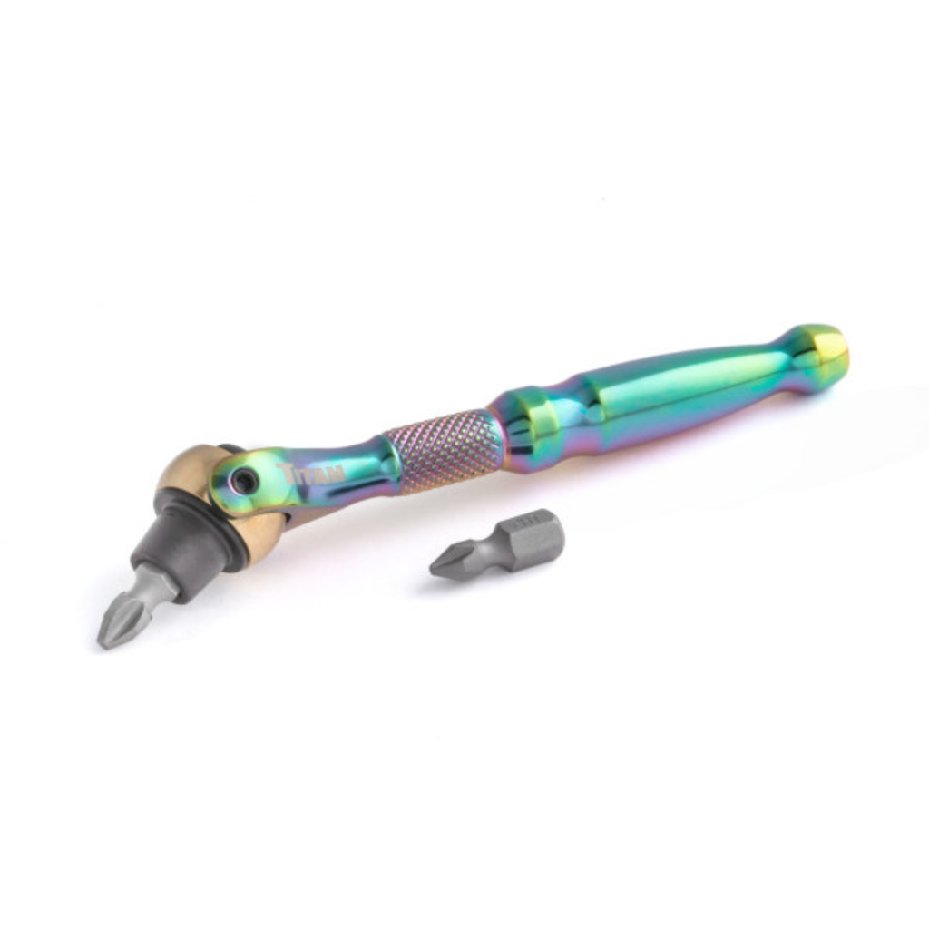 1/4 in. Drive Titanium Swivel Head Ratcheting Micro Bit Driver (11327) - Ridge Toolbox