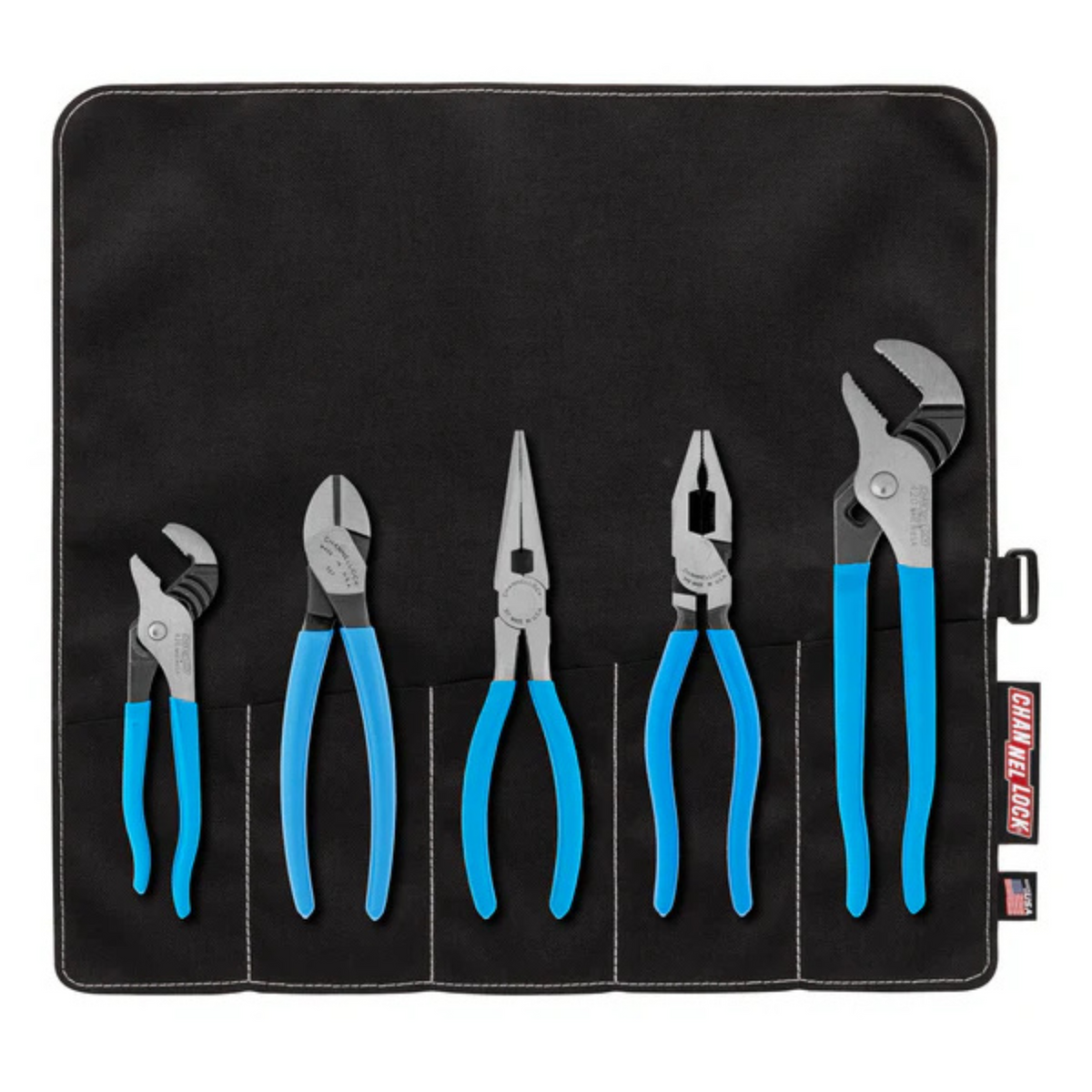 Channellock 5pc Professional Tool Set with Tool Roll - Ridge Toolbox