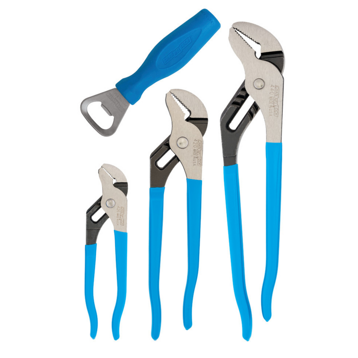 Channellock 3pc Tongue & Groove Pliers Set with Bottle Opener - Ridge Toolbox