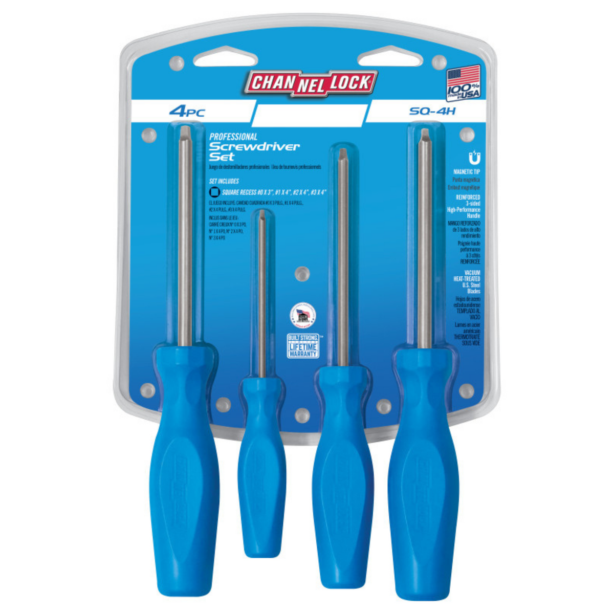 Channellock 4pc Square-Recess Screwdriver Set - Ridge Toolbox