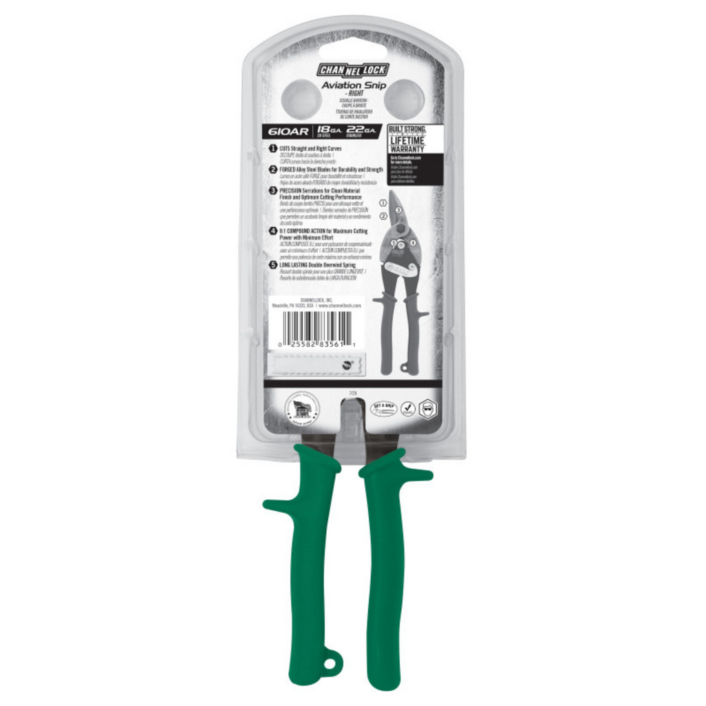 Channellock 10-Inch Right Aviation Snip - Ridge Toolbox