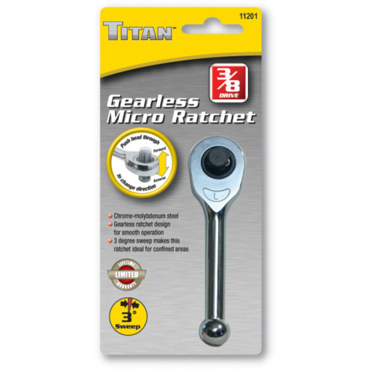 3/8 in. Drive Gearless Micro Ratchet (11201) - Ridge Toolbox