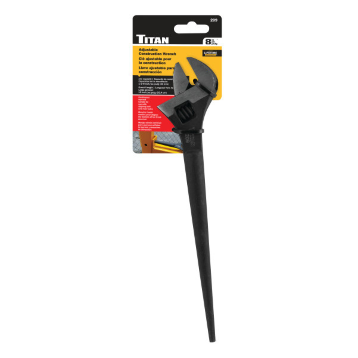 8 in. Adjustable Construction Wrench (209) - Ridge Toolbox