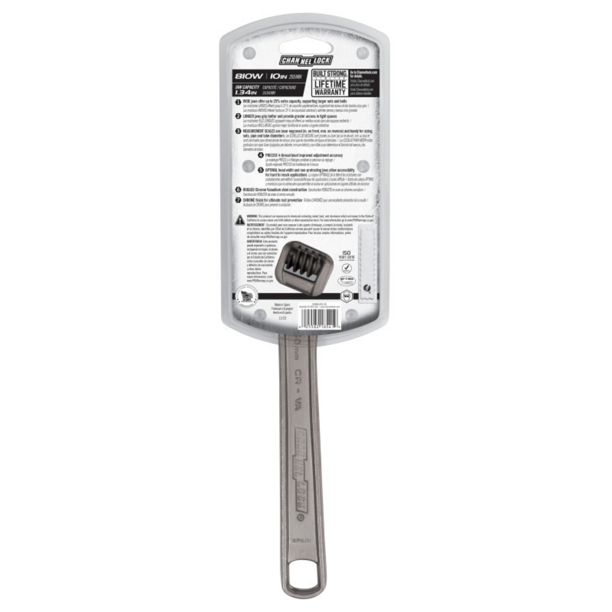 Channellock 10-Inch Adjustable Wrench - Ridge Toolbox