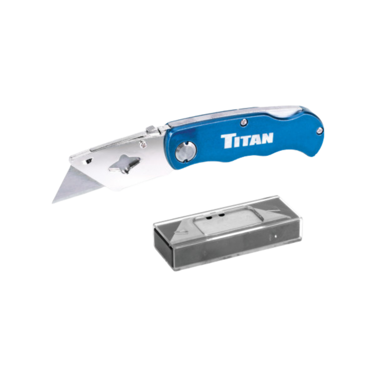 Folding Utility Knife - Blue (11018) - Ridge Toolbox