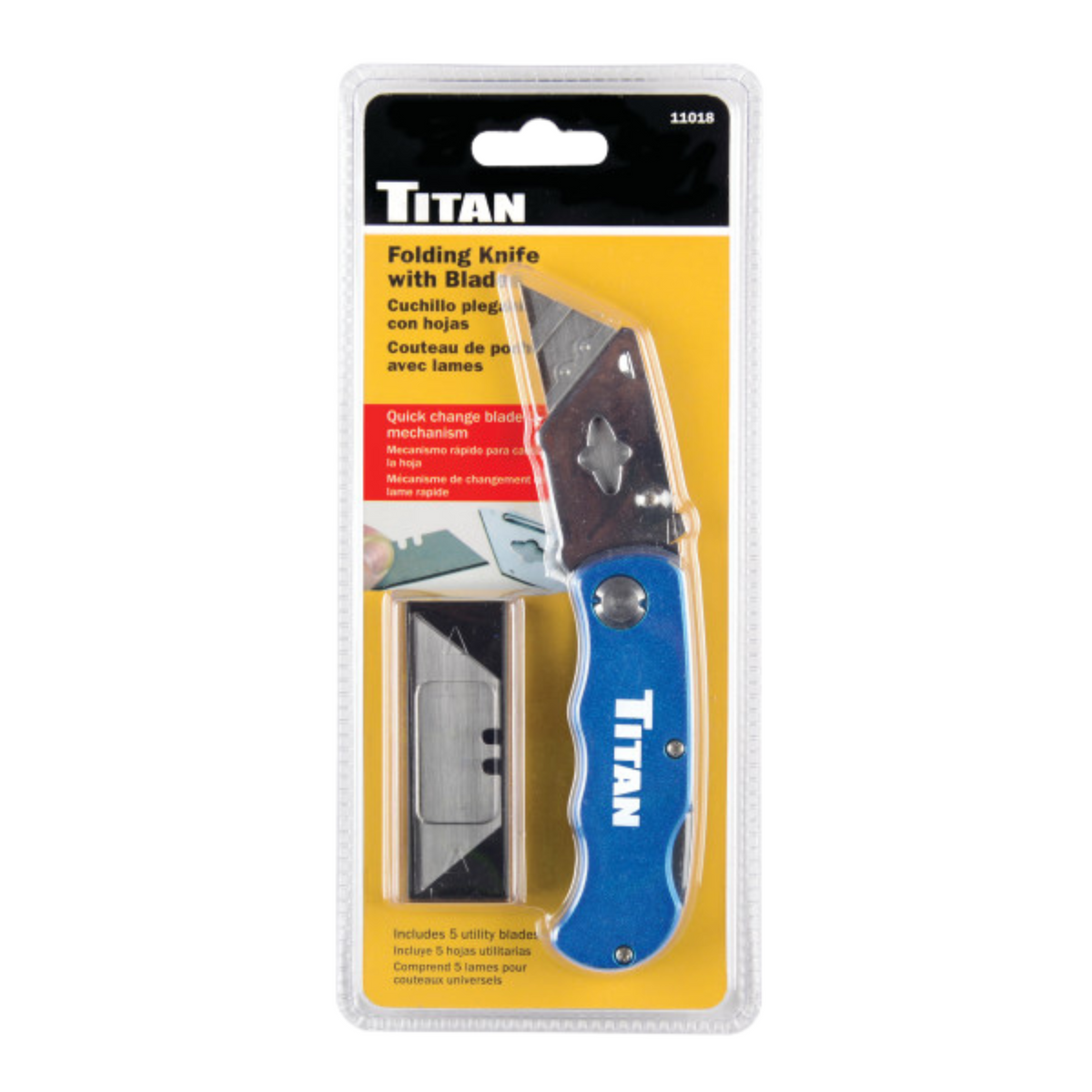 Folding Utility Knife - Blue (11018) - Ridge Toolbox