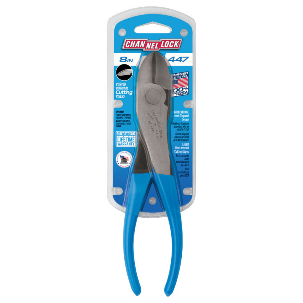 Channellock 8-Inch High Leverage Curved Diagonal Cutting Pliers