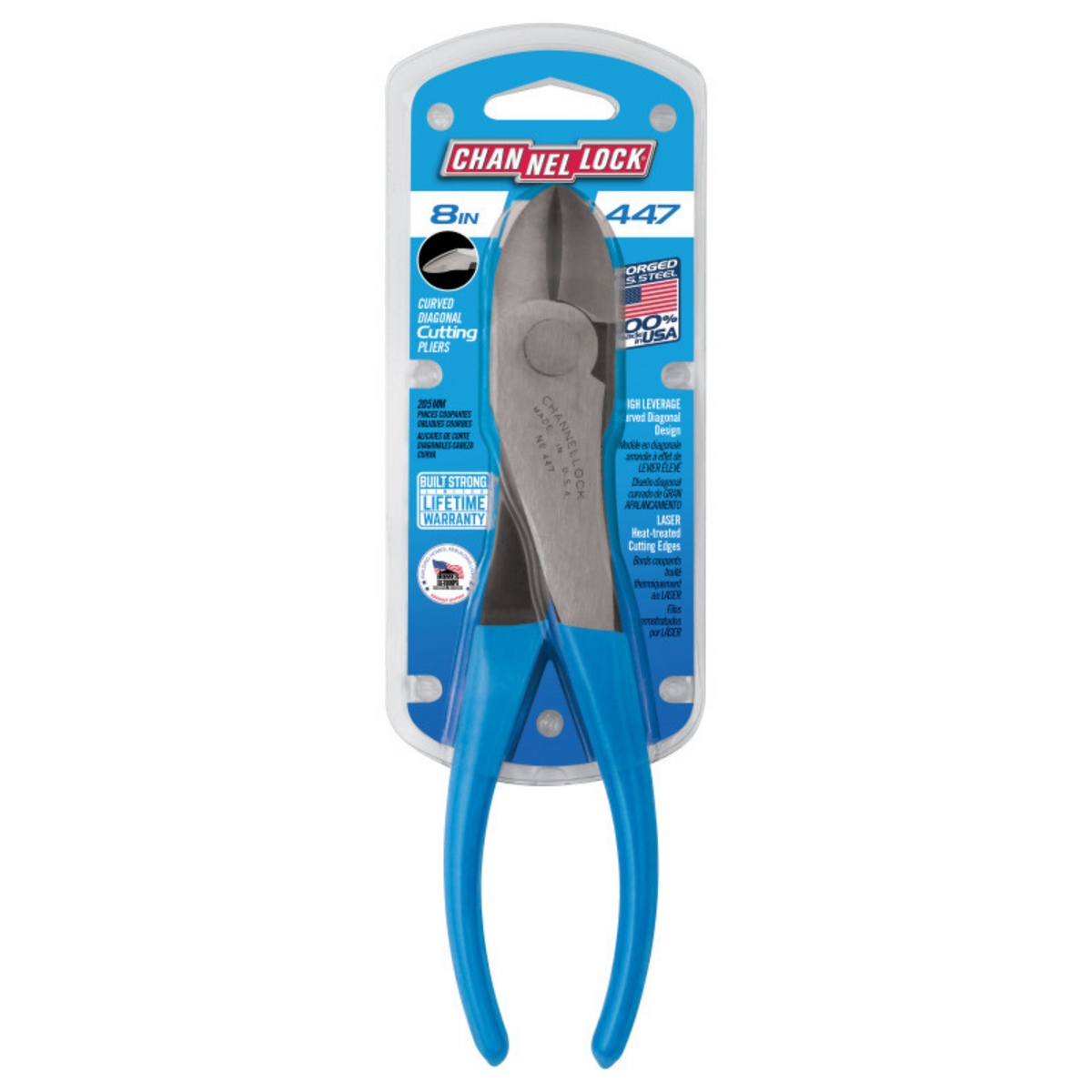Channellock 8-Inch High Leverage Curved Diagonal Cutting Pliers