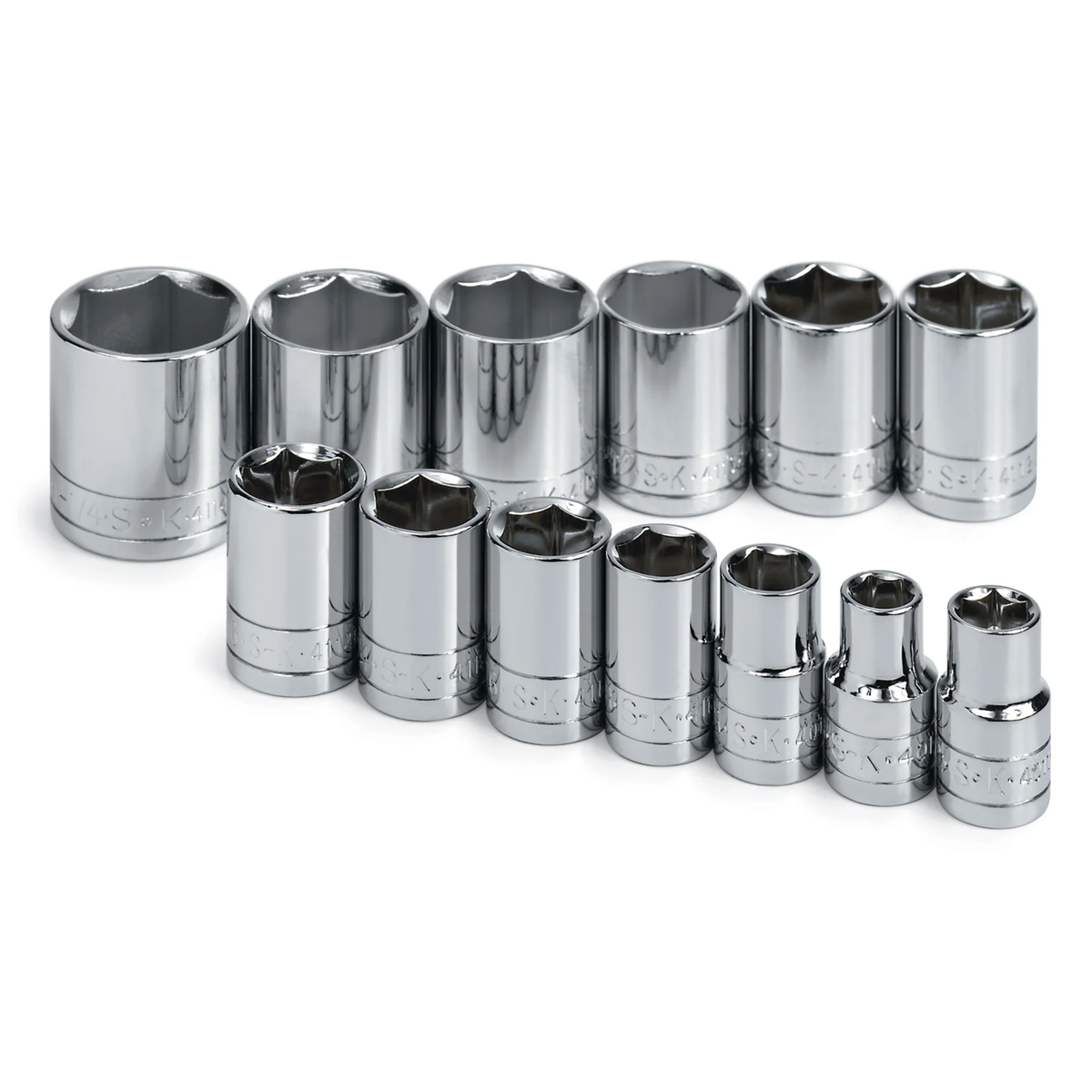 SK Tools USA - 13 Piece 1/2" Drive 6 Pt Standard Fractional Socket Set - Ridge Toolbox