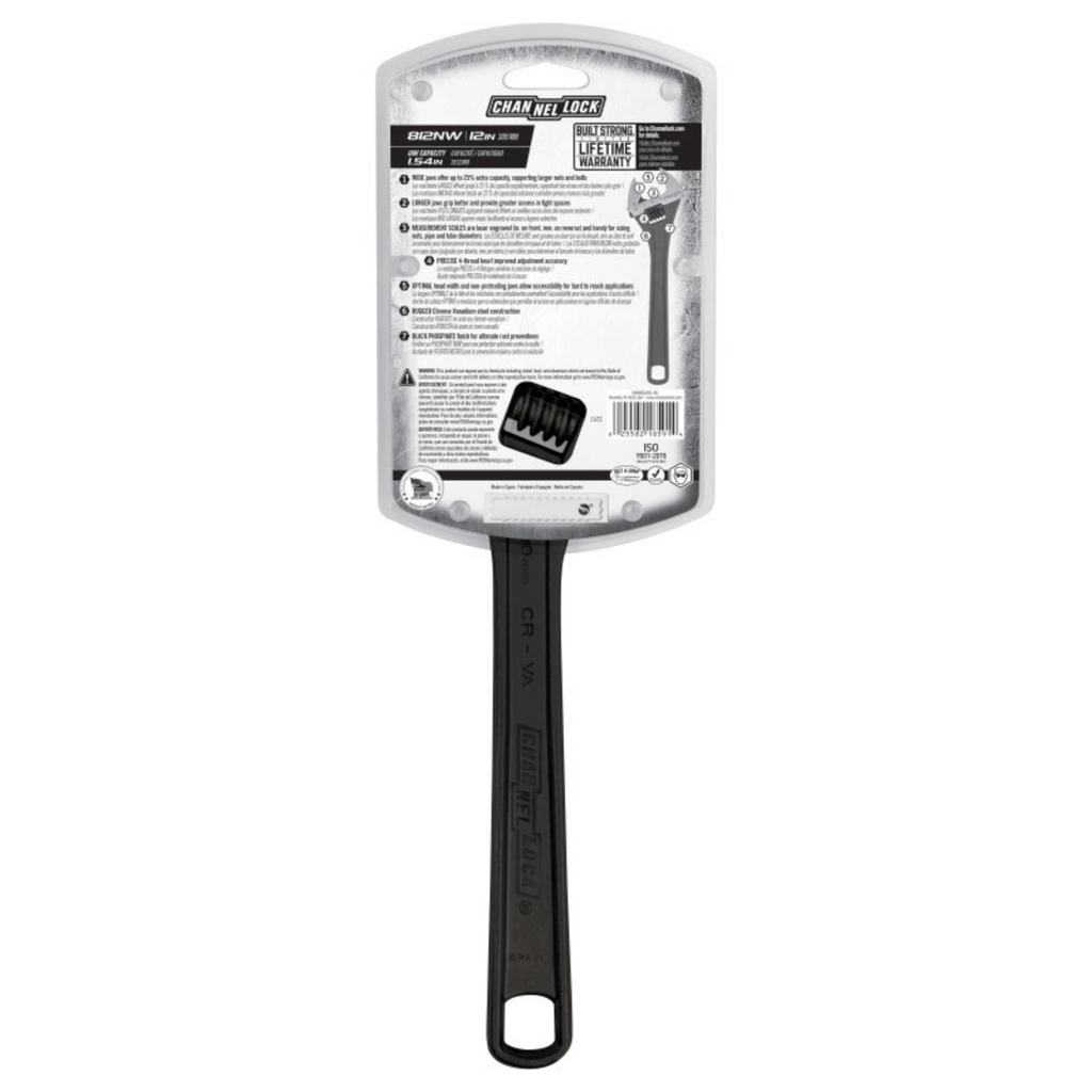 Channellock 12-Inch Adjustable Wrench - Ridge Toolbox
