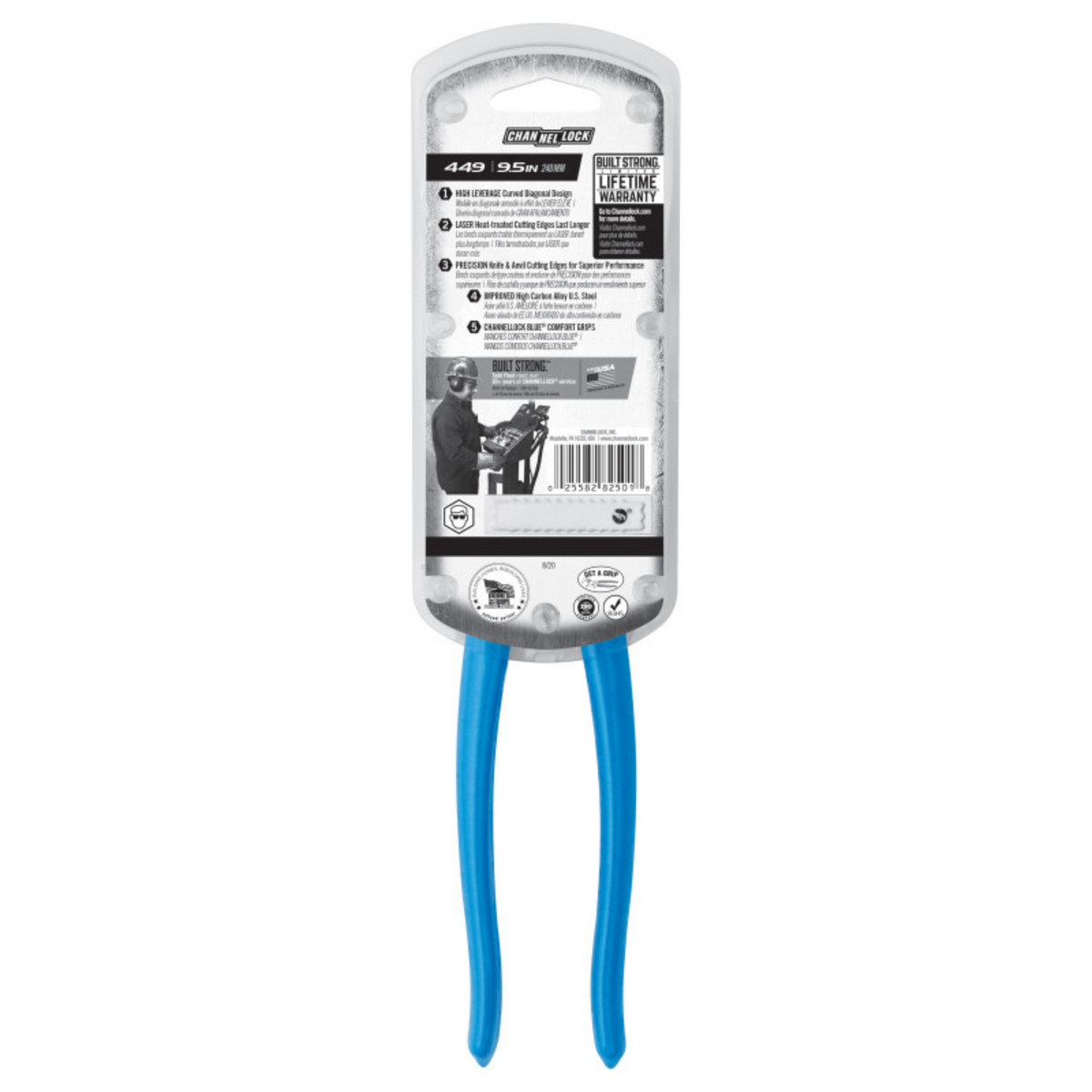 Channellock 9.5-Inch High Leverage Curved Diagonal Cutting Pliers