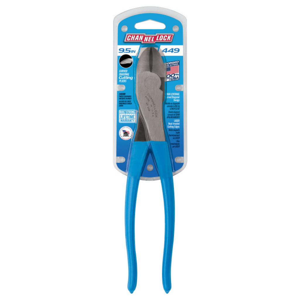 Channellock 9.5-Inch High Leverage Curved Diagonal Cutting Pliers