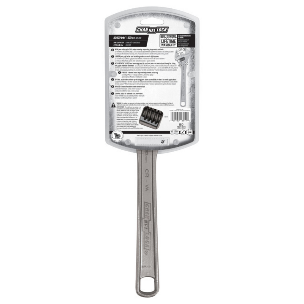 Channellock 12-Inch Adjustable Wrench - Ridge Toolbox