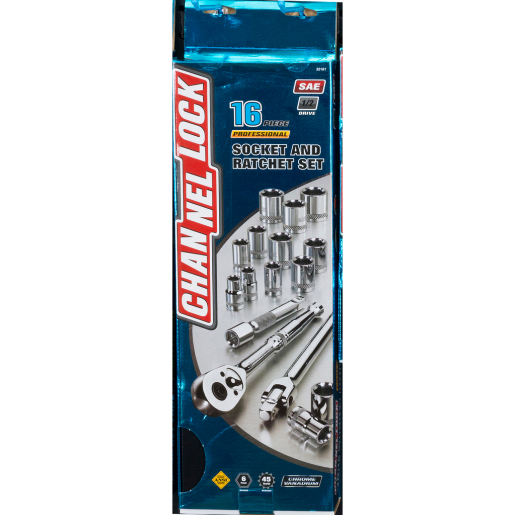 Channellock 16pc 1/2" SAE Drive Socket Set