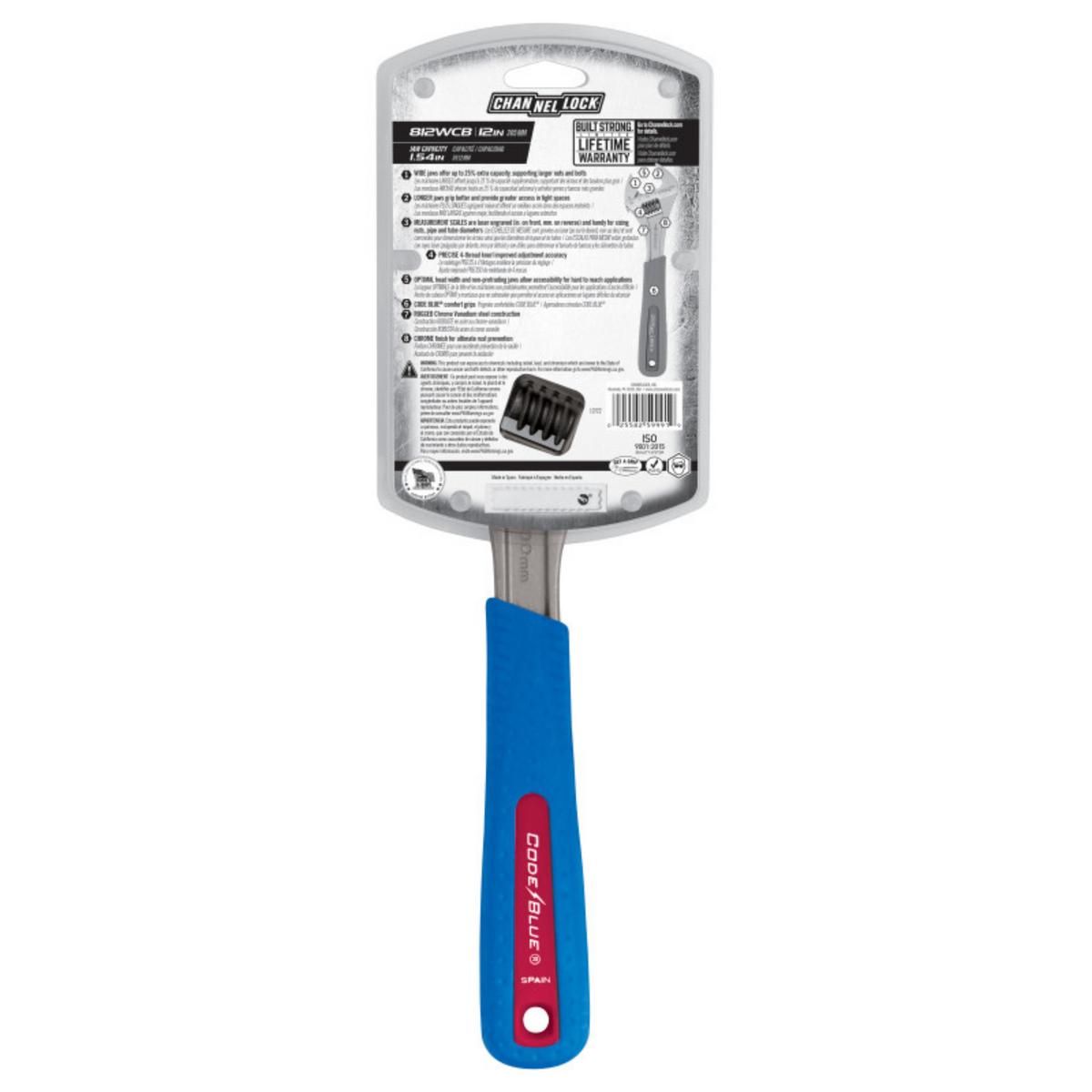 Channellock 12-Inch CODE BLUE® Adjustable Wrench - Ridge Toolbox