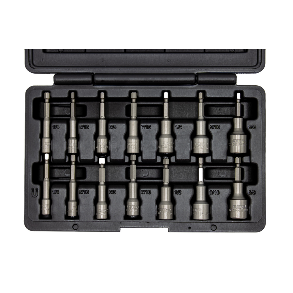 VIM Tools - 14 PC. SAE NUT SETTER SET (1/4” – 5/8”) - Ridge Toolbox