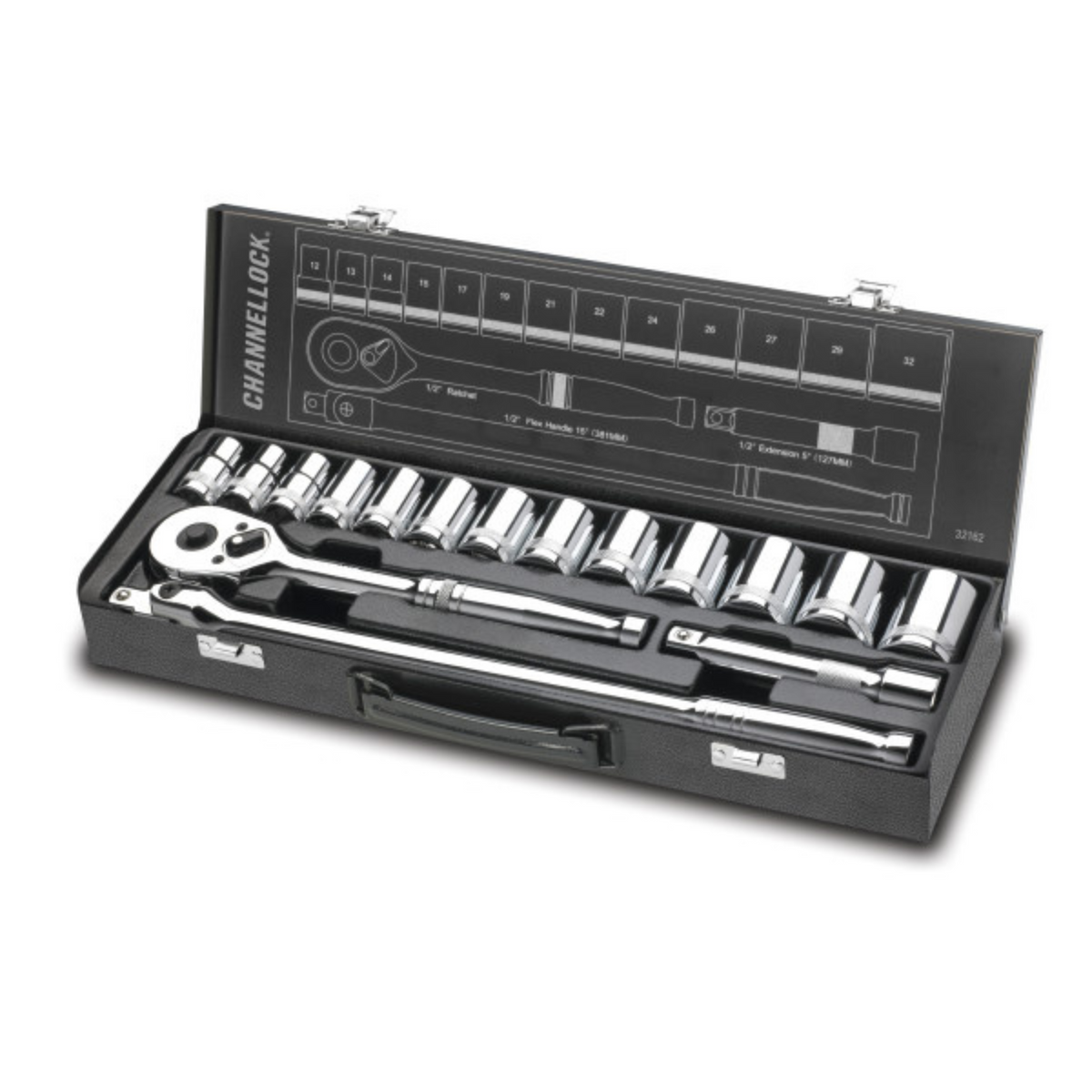 Channellock 16pc 1/2" Metric Drive Socket Set