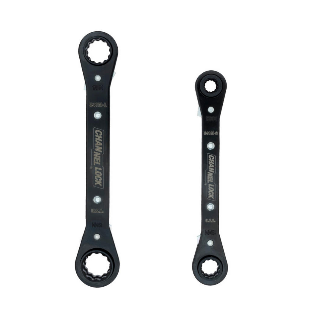 Channellock 2pc Metric Ratcheting Combination Wrench Set - Ridge Toolbox