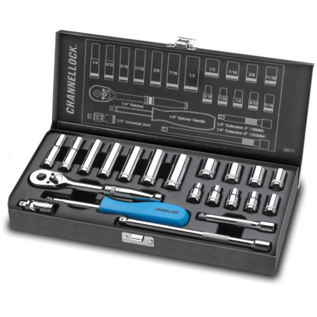 Channellock 21pc 1/4" SAE Drive Socket Set
