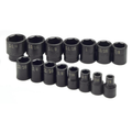 SK Tools USA - 15 Piece 1/2" Drive 6 Pt Standard Fractional Impact Socket Set - Ridge Toolbox