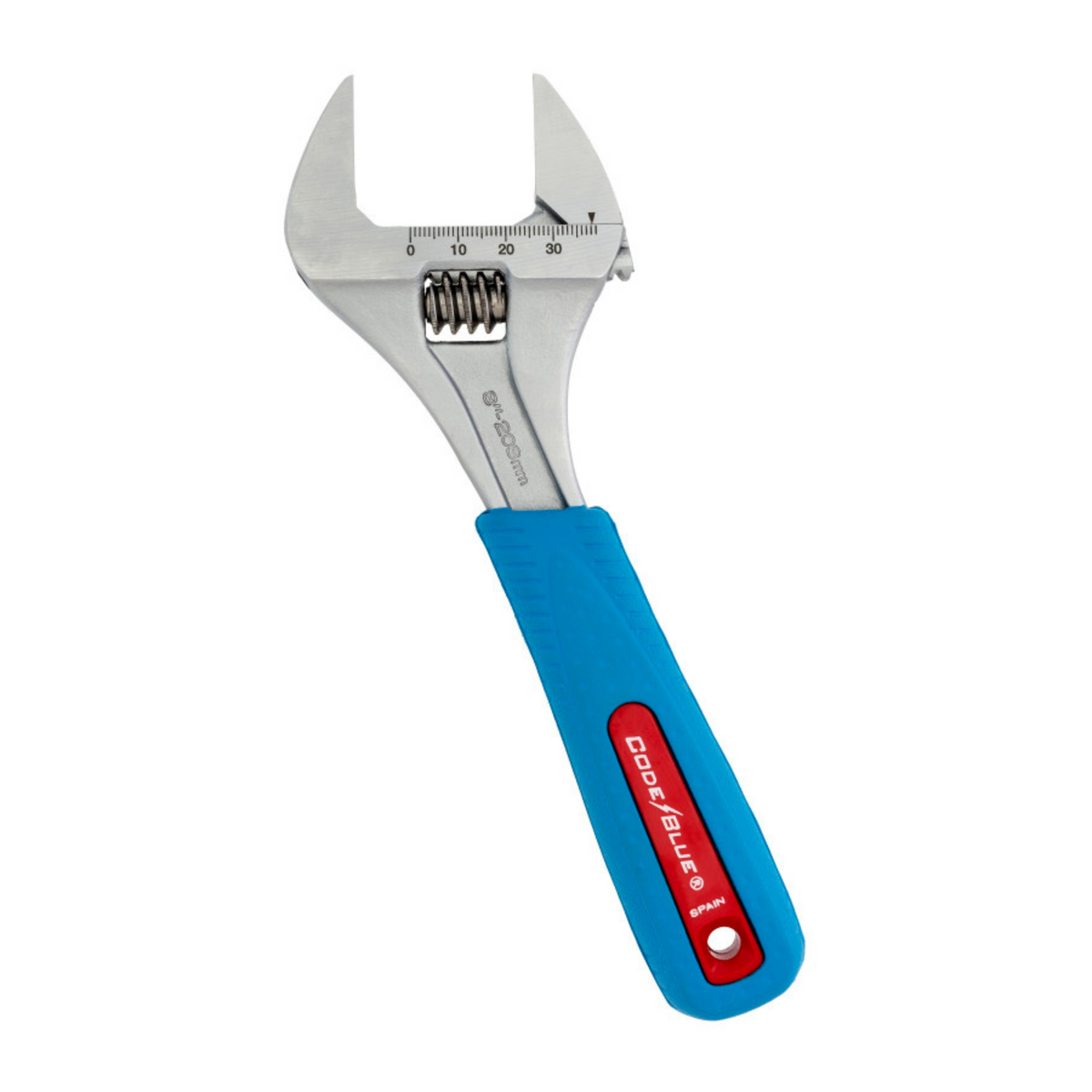 Channellock 8-Inch CODE BLUE® WideAzz® Slim Jaw Adjustable Wrench - Ridge Toolbox