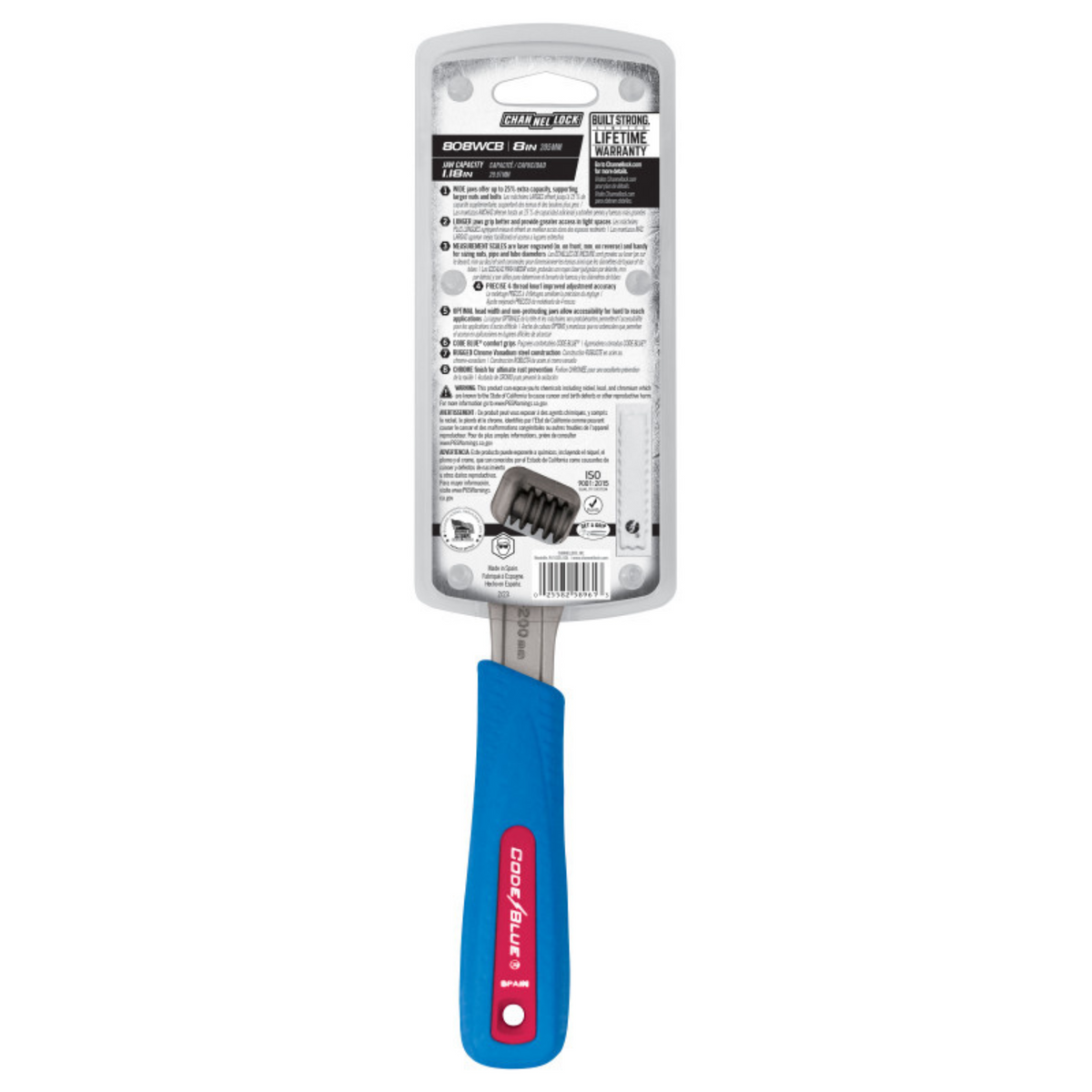 Channellock 8-Inch CODE BLUE® Adjustable Wrench - Ridge Toolbox