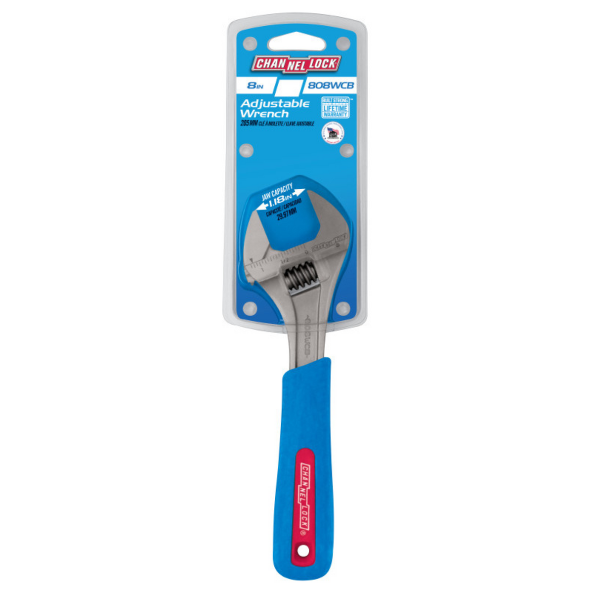 Channellock 8-Inch CODE BLUE® Adjustable Wrench - Ridge Toolbox