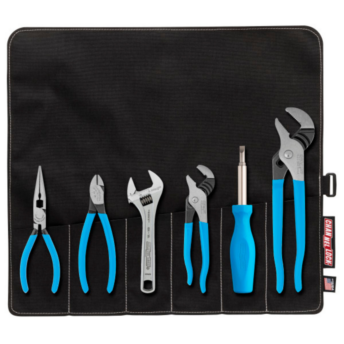 Channellock 6pc Professional Tool Set with Tool Roll - Ridge Toolbox