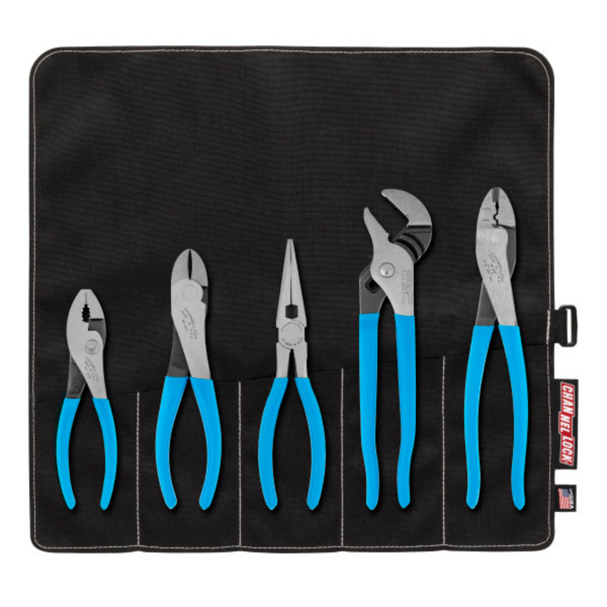 Channellock 5pc Technicians Pliers Set with Tool Roll - Ridge Toolbox