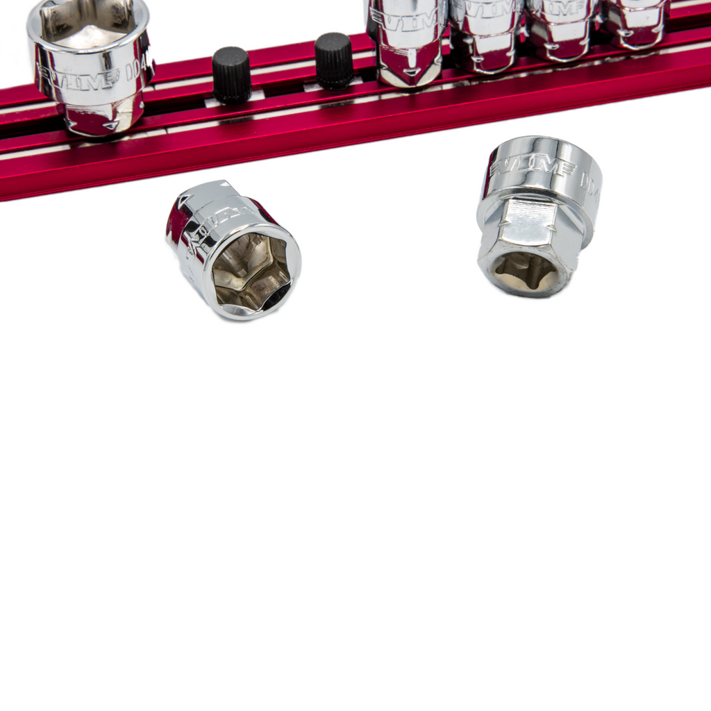 VIM Tools - Dual Drive SAE Socket Set – 1/4" Square Drive, 11mm & 13mm Hex Outer Drive (1/4" - 9/16")