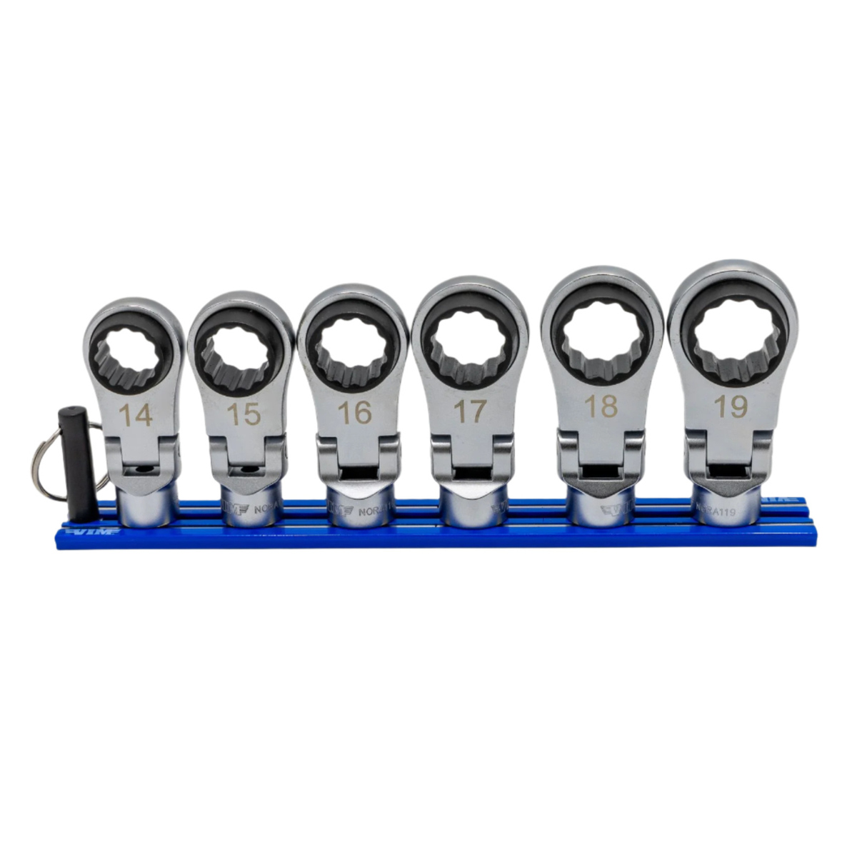 Vim Tools - 6 Pc. 12Pt Offset, Flex Head Ratcheting Wrench Attachments (14 - 19Mm)