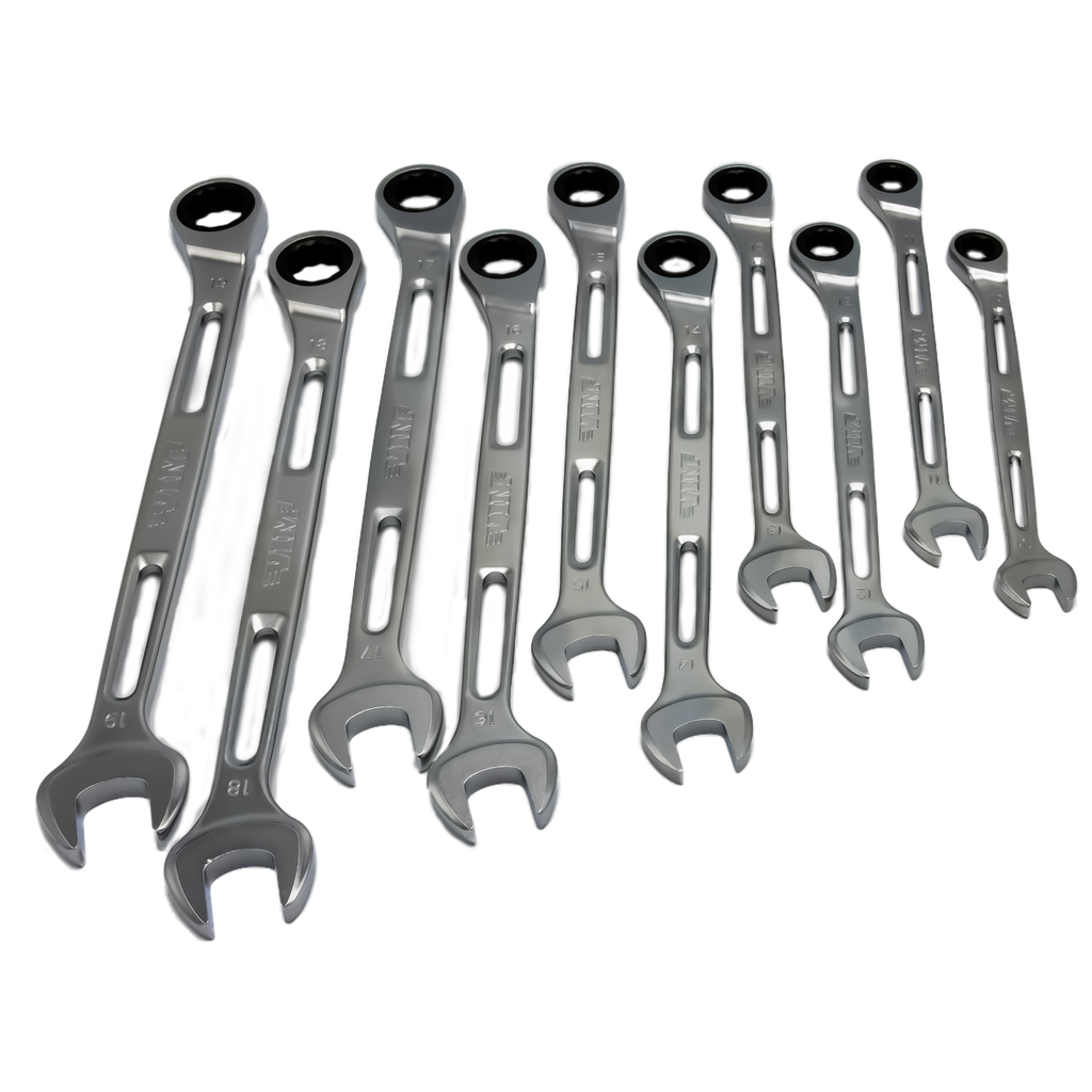 Vim Tools - 10 Piece Slim Angled Ratcheting Wrench Set - Ridge Toolbox