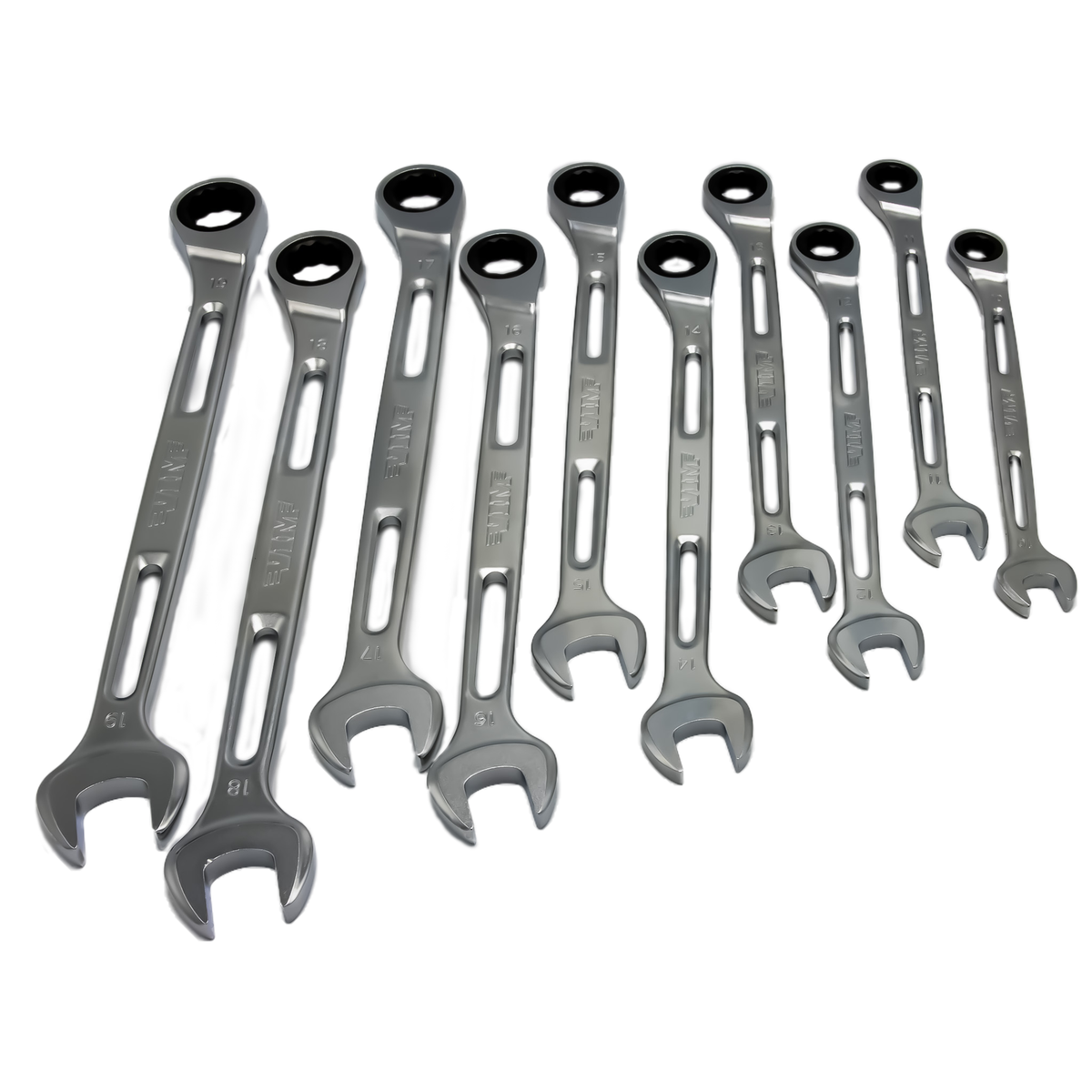 Vim Tools - 10 Piece Slim Angled Ratcheting Wrench Set - Ridge Toolbox