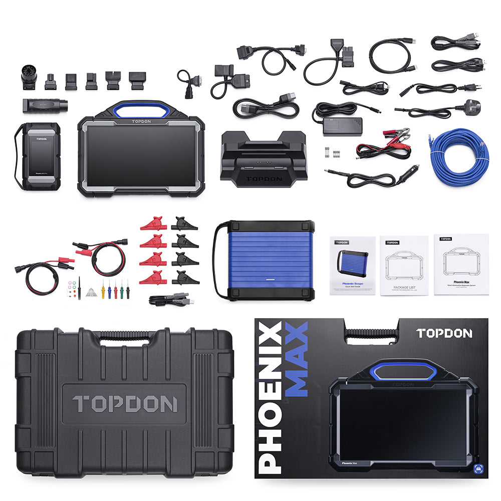 TOPDON 13.3" OE-Level Scan Tool, Docking Station & 4 Ch Oscilloscope - Ridge Toolbox