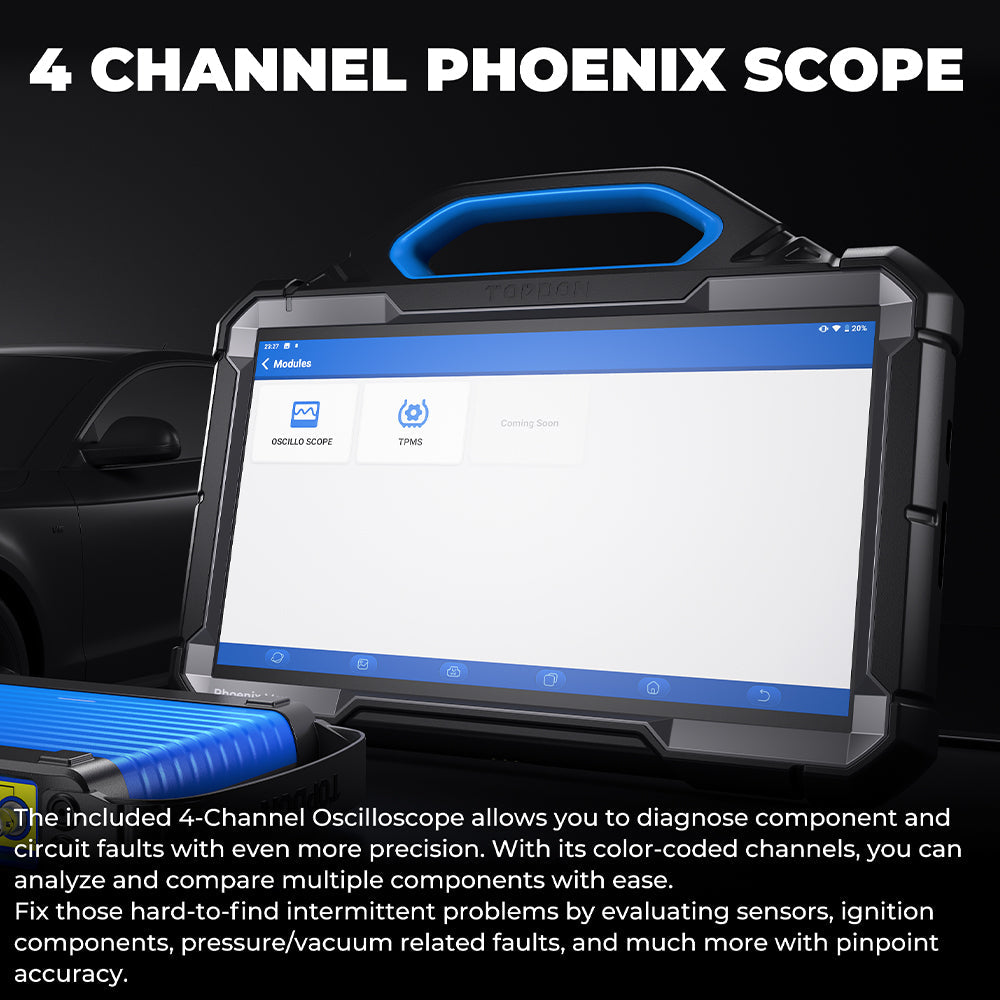 TOPDON 13.3" OE-Level Scan Tool, Docking Station & 4 Ch Oscilloscope - Ridge Toolbox