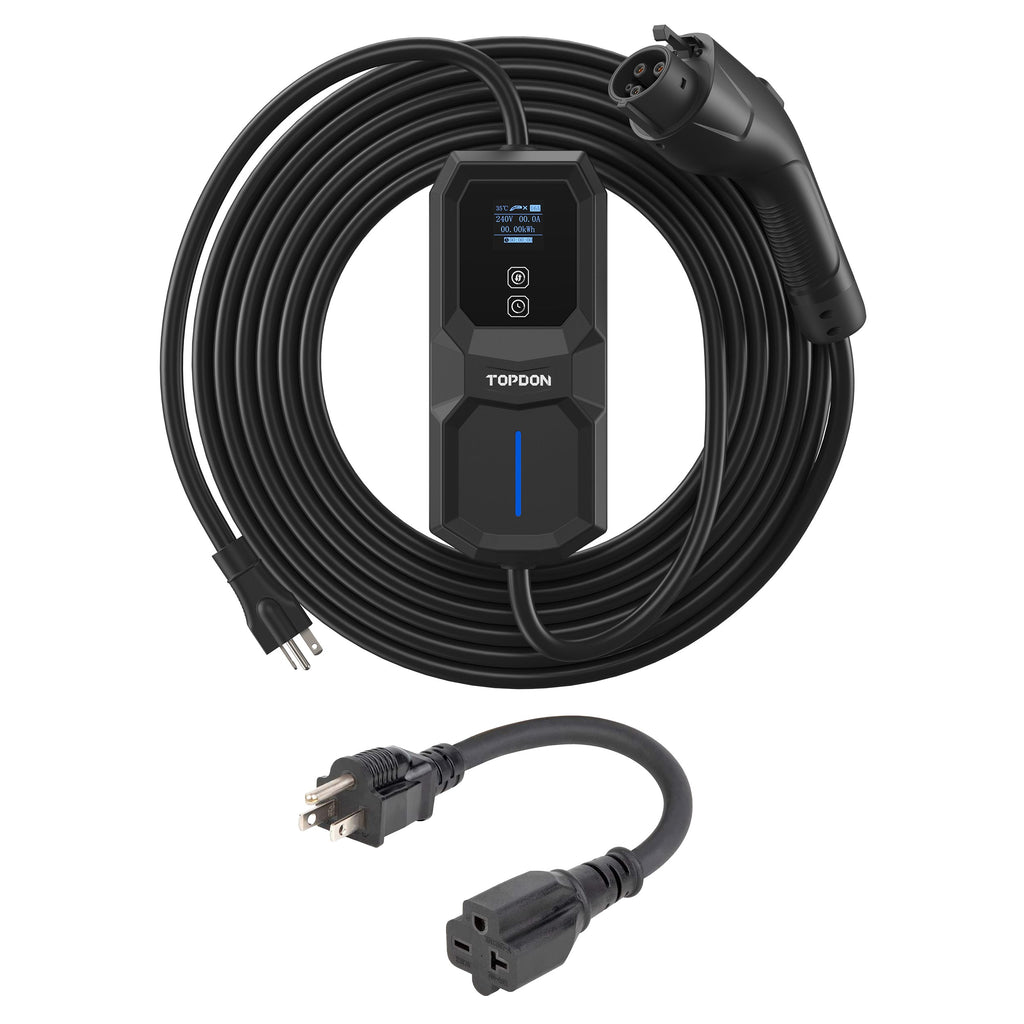 TOPDON AC L2 Port EV Charger, 16A, 3.7KW, N6-20 Plug to 5-15 Adpt. - Ridge Toolbox