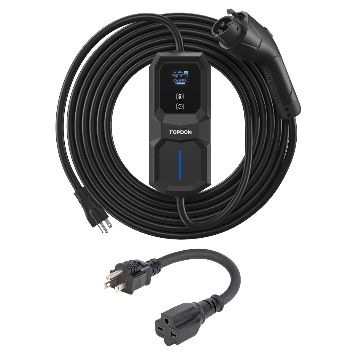 TOPDON AC L2 Port EV Charger, 16A, 3.7KW, N6-20 Plug to 5-15 Adpt. - Ridge Toolbox