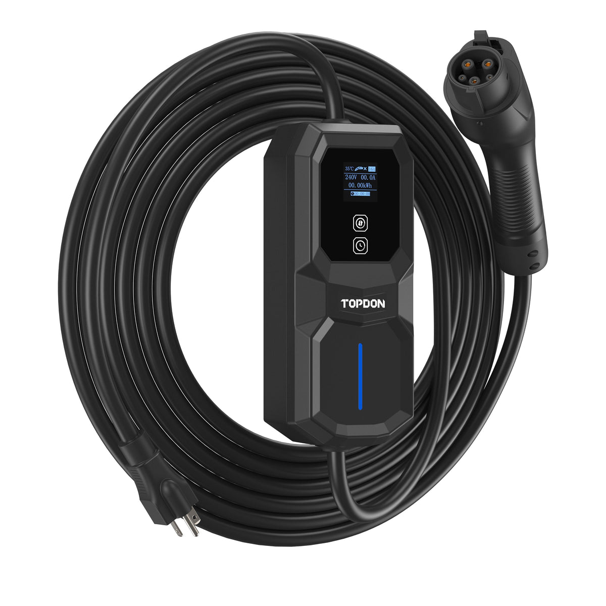 TOPDON AC L2 Port EV Charger, 16A, 3.7KW, N6-20 Plug to 5-15 Adpt. - Ridge Toolbox